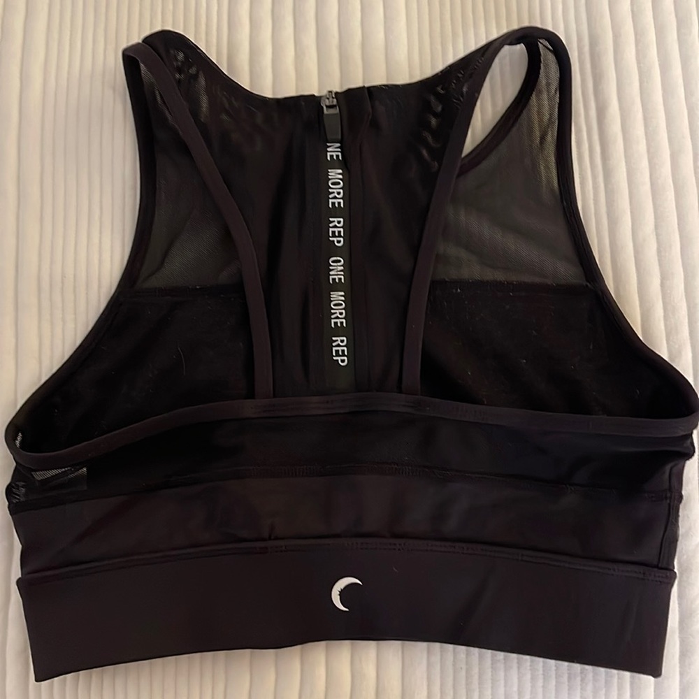 Zyia mesh front back zip bra